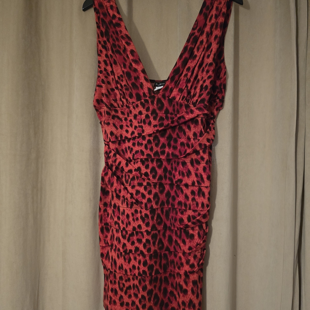 Nikibiki Red Leopard Print Backless Dress